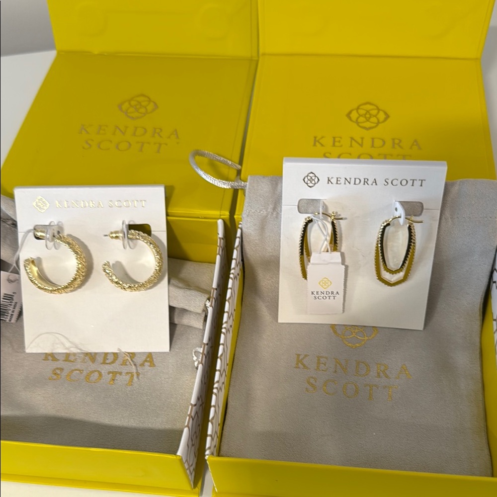 Kendra Scott Gold Hoop Earrings Set of two!